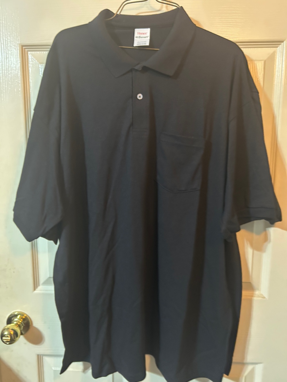2PK Hanes Men's Black Polo With Pocket . Size 2XL. Brand New 🆕